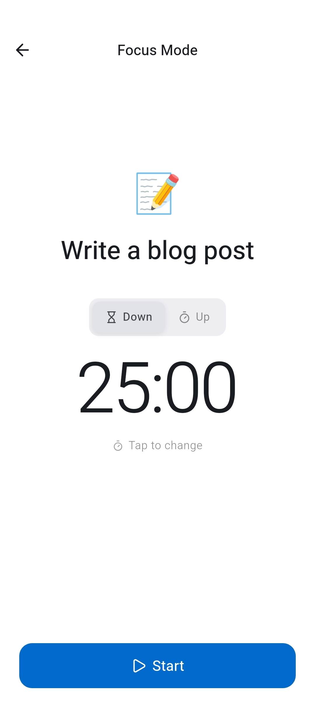 Focus mode in Recordo