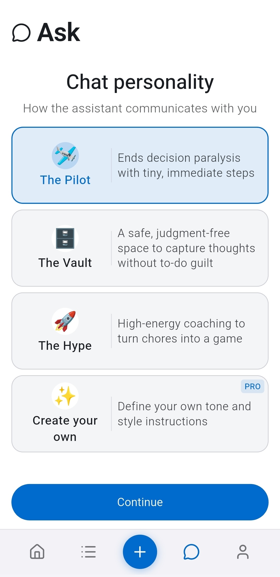 AI chat personalities in Recordo