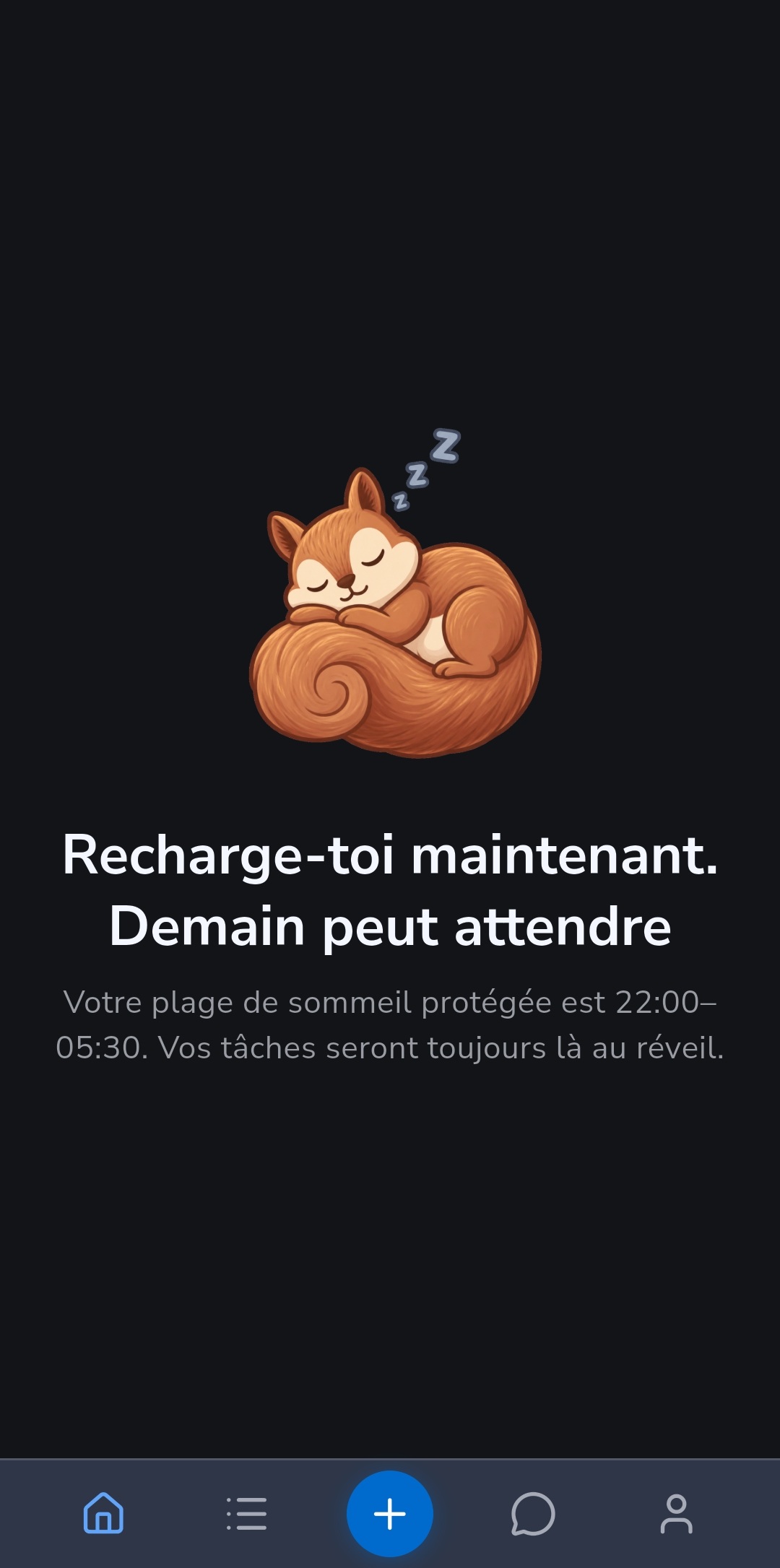 L’accueil de Recordo affiche un écureuil endormi pendant la plage de sommeil protégée