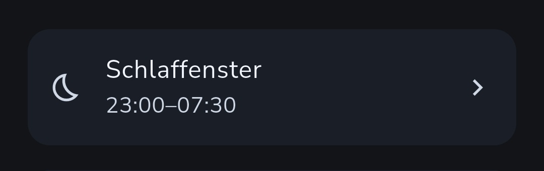 Das gespeicherte Schlaffenster in den Recordo-Einstellungen
