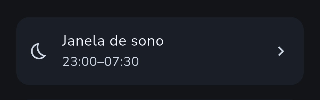 A definição Janela de sono guardada no Recordo